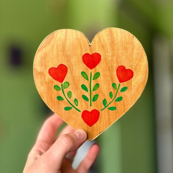 Handmade Other - ❌SOLD Heart Shaped Wooden Heart Floral Box